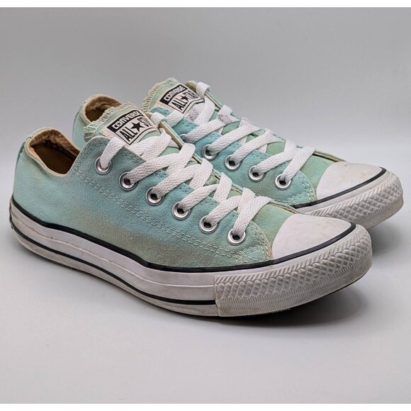 Converse All Star Sneakers Aqua Blue Mint Green Size Men’s 5 Womens 7 Chucks Low - Picture 1 of 7